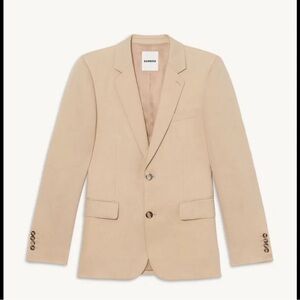 Sandro Men's Beige Formal Linen Suit Jacket Size 54 New